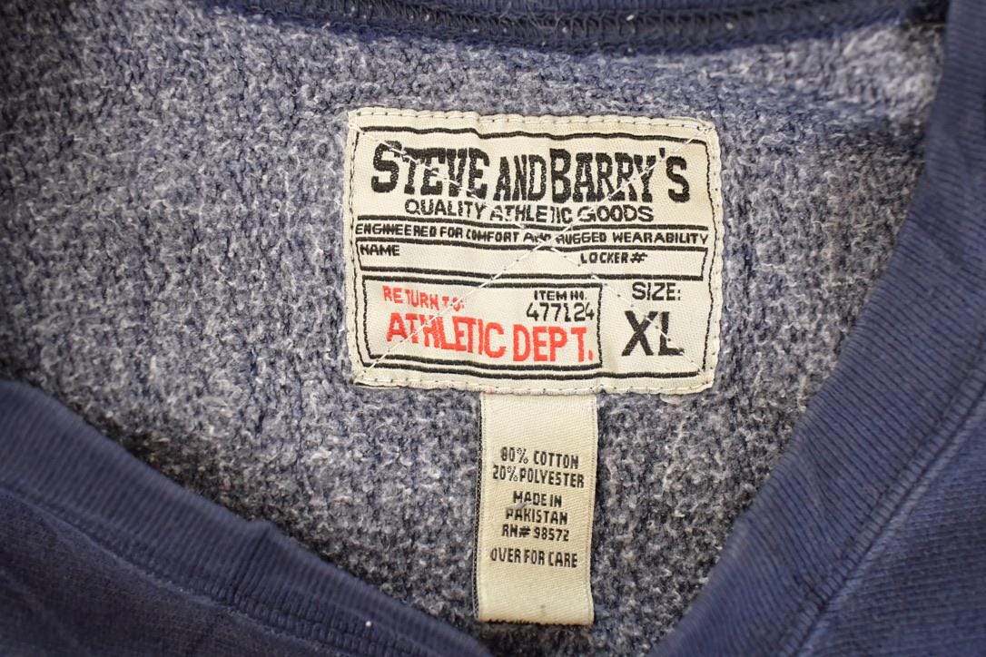 Vintage 1990s Steve And Barry's Embroidered USA Crossgrain Crewneck Sweatshirt Mens L / Made In USA / 90's Destination Sweater from propervintagecanada