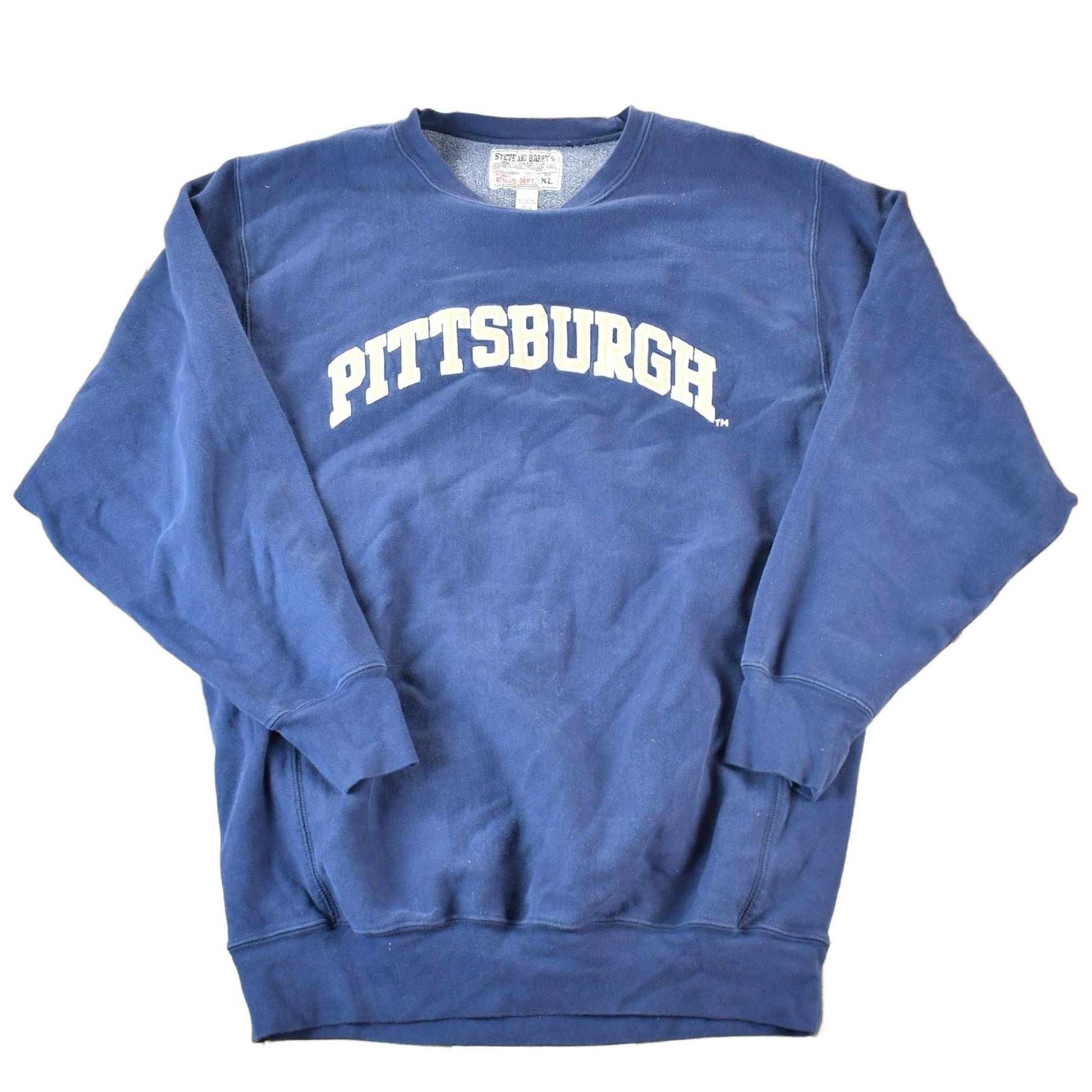 Vintage 1990s Steve And Barry's Pittsburgh University Cross Grain Crewneck Mens L from propervintagecanada