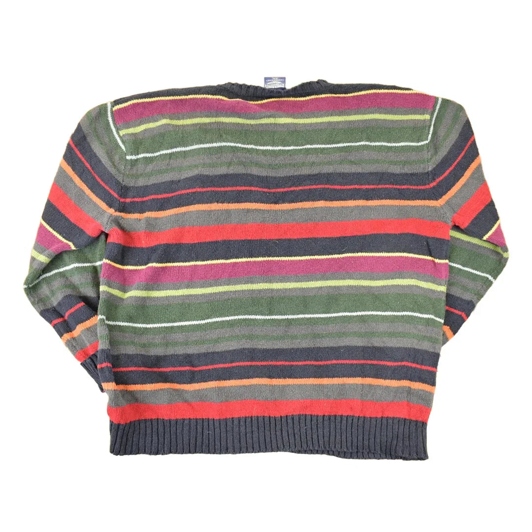 Vintage 1990s Steve & Barry's Striped Knit Crewneck Sweater Mens L from propervintagecanada