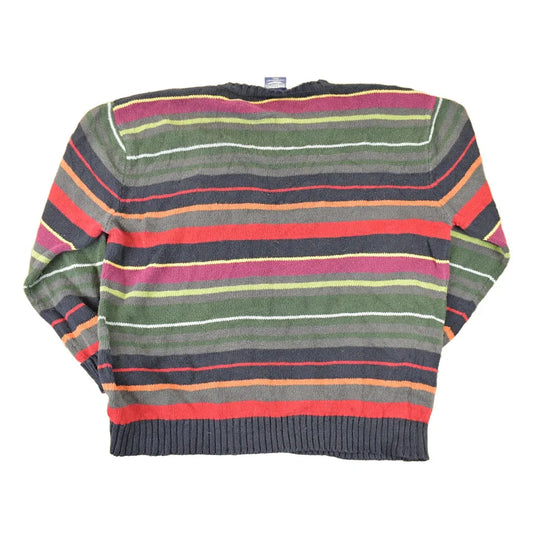 Vintage 1990s Steve & Barry's Striped Knit Crewneck Sweater Mens L from propervintagecanada