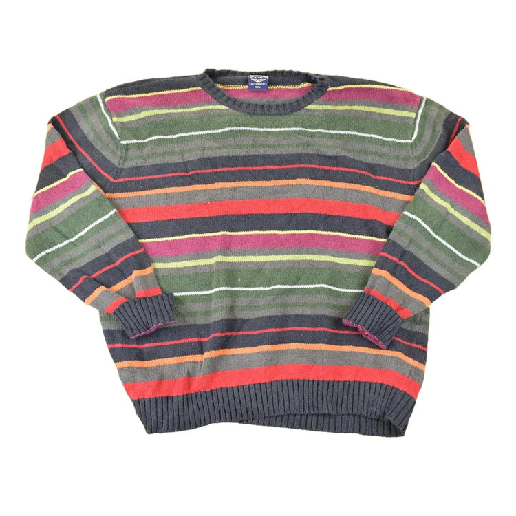 Vintage 1990s Steve & Barry's Striped Knit Crewneck Sweater Mens L from propervintagecanada