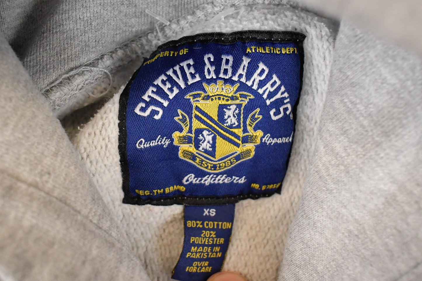 Vintage 1990s Steve & Barry's Wisconsin Embroidered University Hoodie Sweater Men's XS from propervintagecanada
