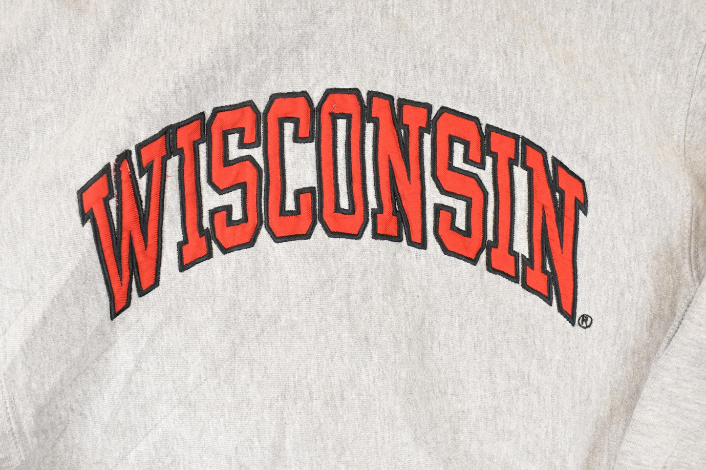 Vintage 1990s Steve & Barry's Wisconsin Embroidered University Hoodie Sweater Men's XS from propervintagecanada