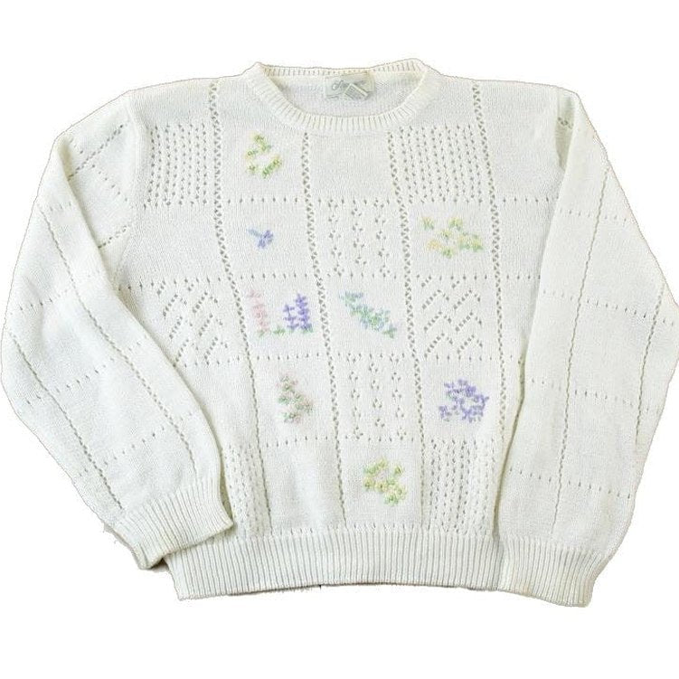 Vintage 1990s Stevemore Knit Abstract Pattern Crewneck Sweater Women's M from propervintagecanada