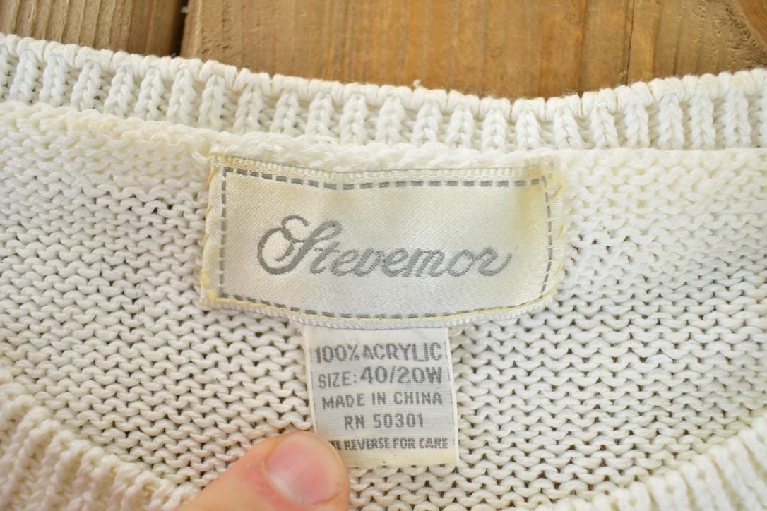 Vintage 1990s Stevemore Knit Abstract Pattern Crewneck Sweater Women's M from propervintagecanada