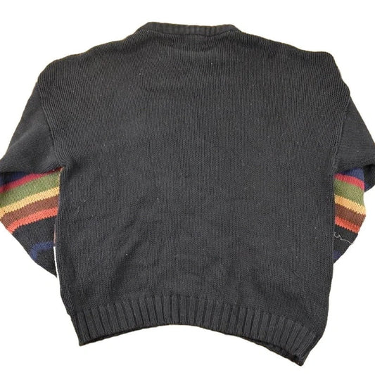 Vintage 1990s Stitchings Abstract Knit Crewneck Sweater Mens L from propervintagecanada