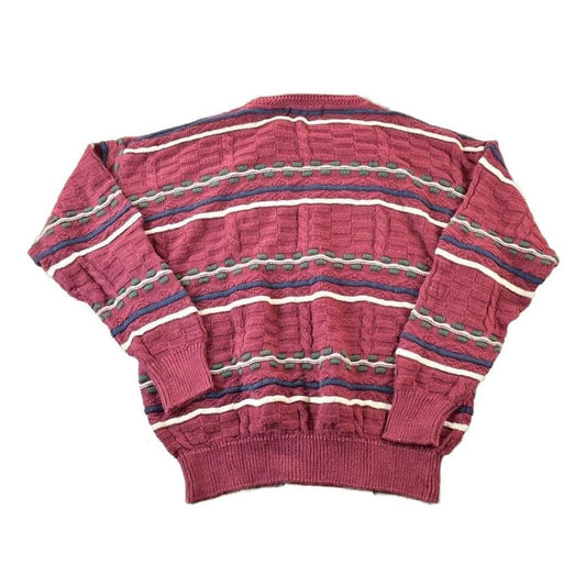 Vintage 1990s Stone Haven Knit Abstract Pattern Crewneck Sweater Men's XL from propervintagecanada