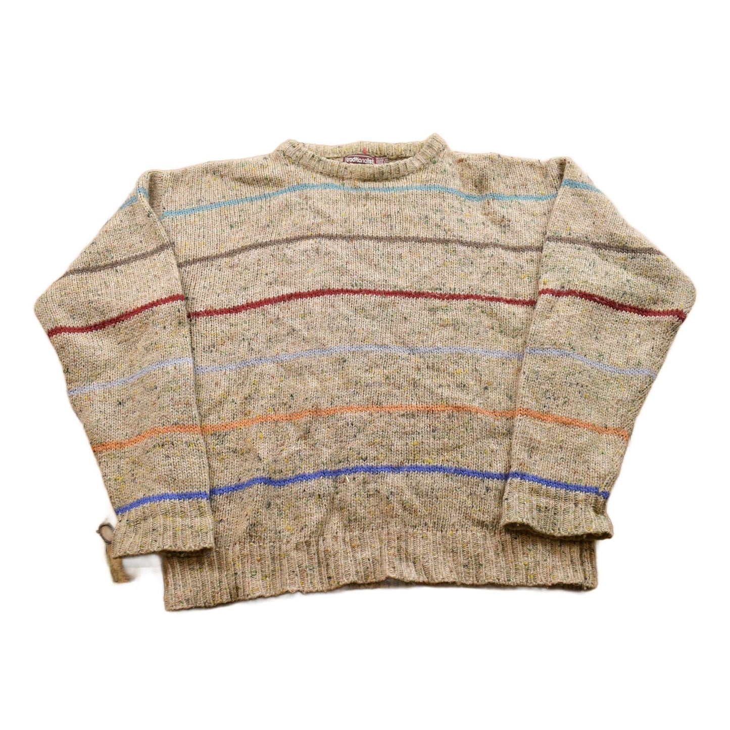 Vintage 1990s Striped Knitted Crewneck Sweater Men's M from propervintagecanada