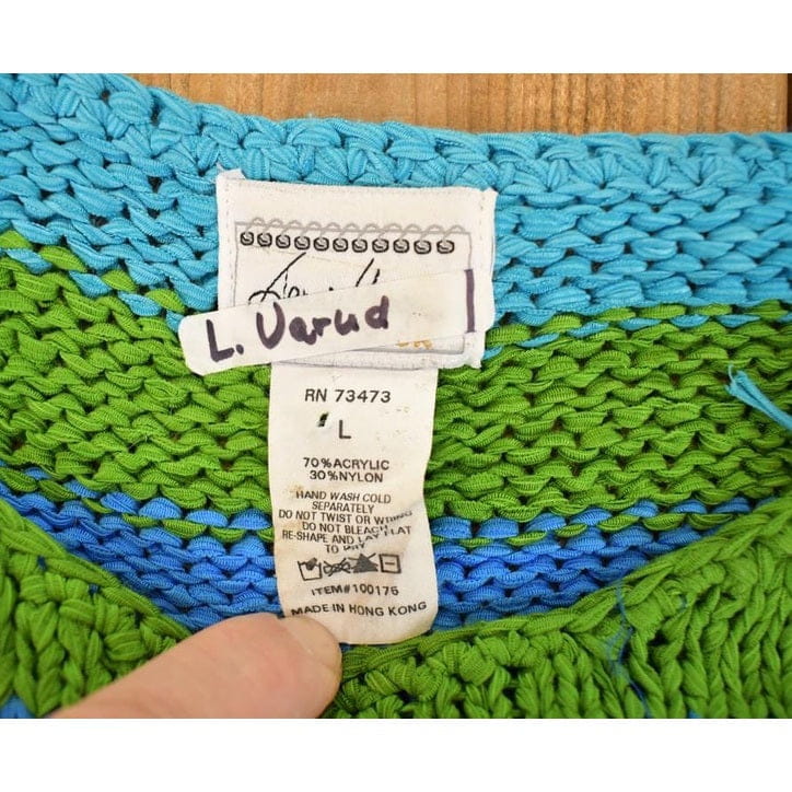 Vintage 1990s Striped Loose Knit Crewneck Sweater Women's L / 90s Knitted Sweatshirt / Vintage Preppy Knits from propervintagecanada