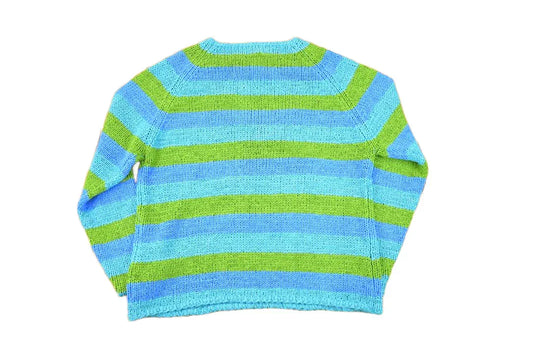 Vintage 1990s Striped Loose Knit Crewneck Sweater Women's L / 90s Knitted Sweatshirt / Vintage Preppy Knits from propervintagecanada