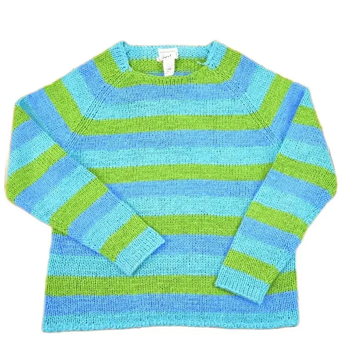 Vintage 1990s Striped Loose Knit Crewneck Sweater Women's L / 90s Knitted Sweatshirt / Vintage Preppy Knits from propervintagecanada
