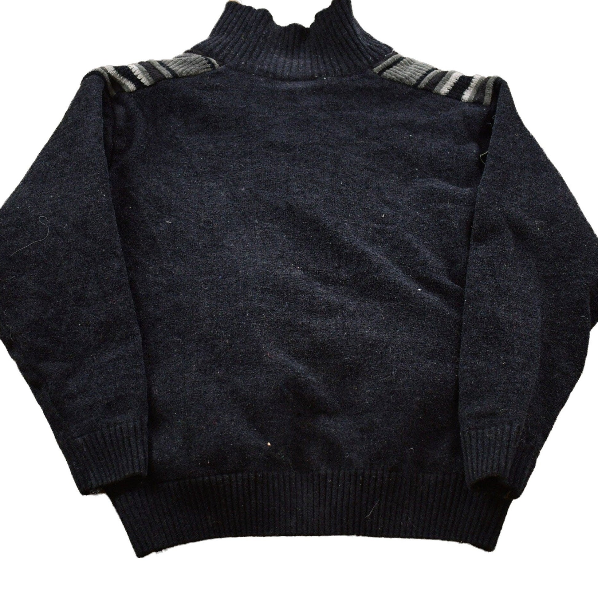 Vintage 1990s Striped Wool Zip Up Sweater Men's Medium from propervintagecanada