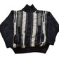 Vintage 1990s Striped Wool Zip Up Sweater Men's Medium from propervintagecanada