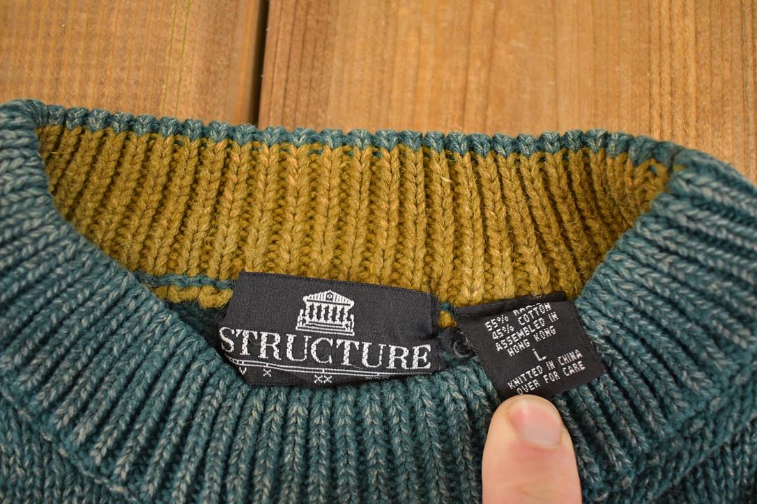 Vintage 1990s Structure Outdoorsman Knit Crewneck Sweater Men's M from propervintagecanada