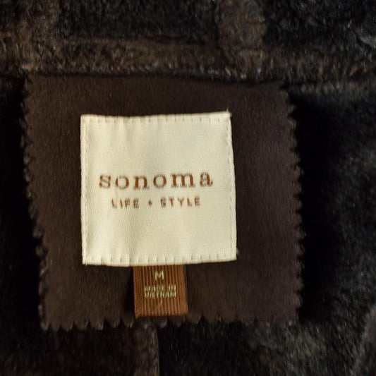 Vintage 1990s Suede Leather Full Zip Hooded Jacket Men's Medium from propervintagecanada