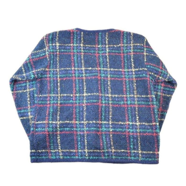 Vintage 1990s Summit Hill Chunky Wook Knit Abstract Pattern Button Up Cardigan Sweater Womens L from propervintagecanada