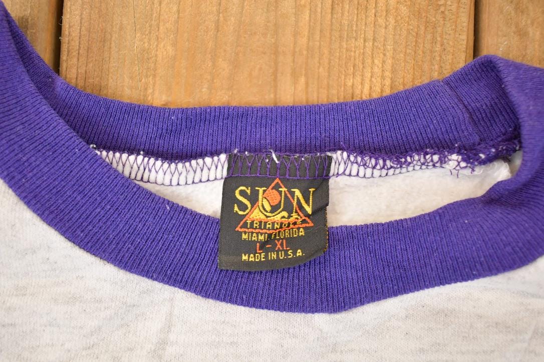 Vintage 1990s Sun Triangle Miami Florida Crewneck Sweatshirt Women's XL from propervintagecanada