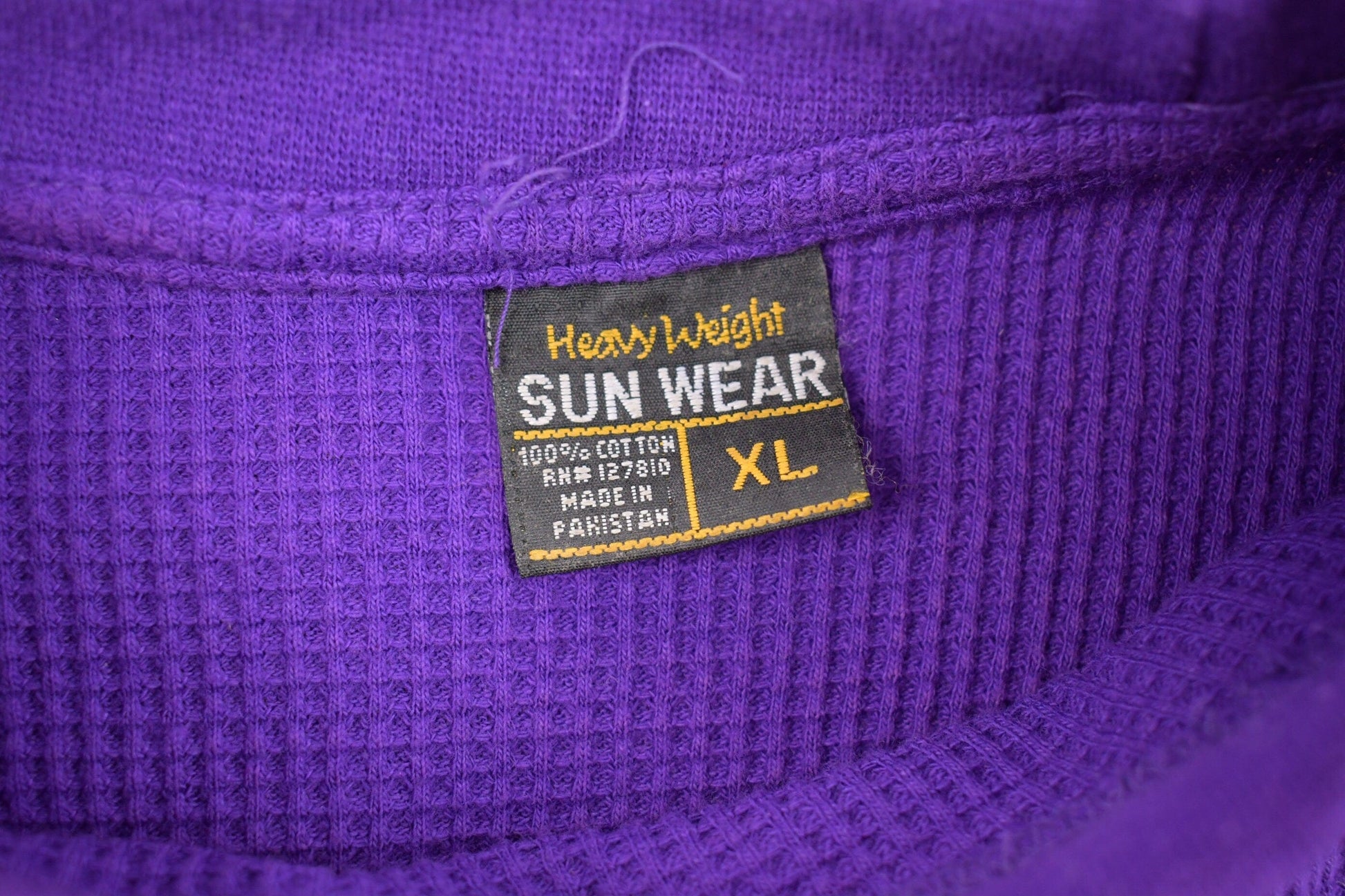 Vintage 1990s Sun Wear Thermal Crewneck Sweatshirt Men's XL from propervintagecanada