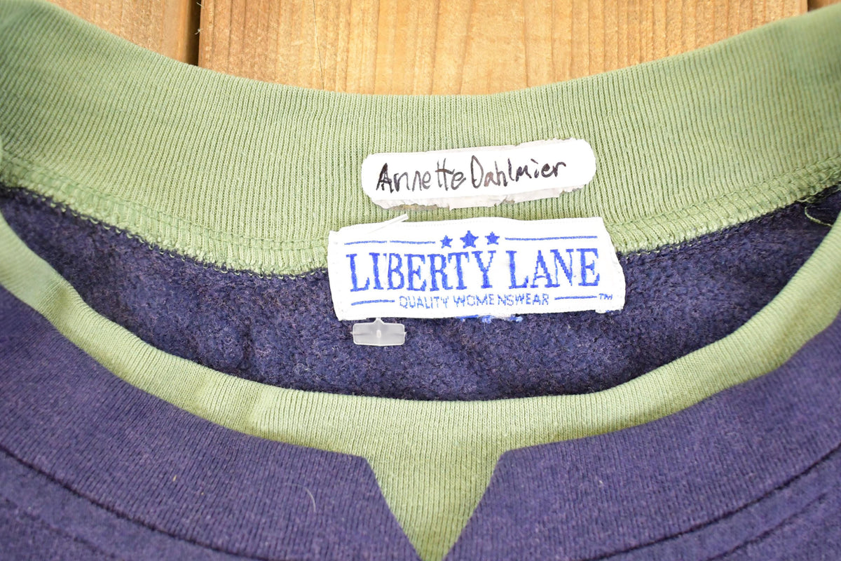Vintage 1990s Sunflowers Embroidered Liberty Lane Double Collar Souvenir Crewneck Sweatshirt Women's XXL from propervintagecanada