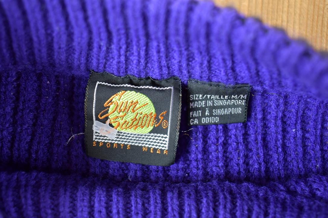 Vintage 1990s Sunsations College Edition Knit Abstract Pattern Crewneck Sweater Men's Small from propervintagecanada