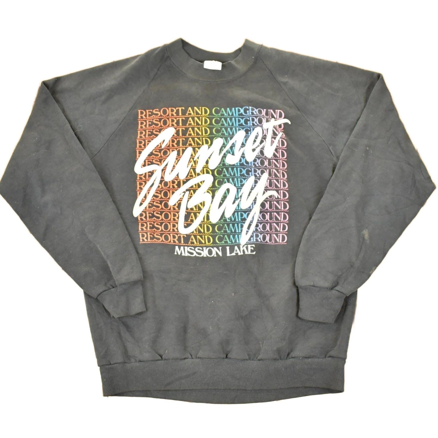 Vintage 1990s Sunset Bay Mission Lake Crewneck Sweatshirt Men's M from propervintagecanada