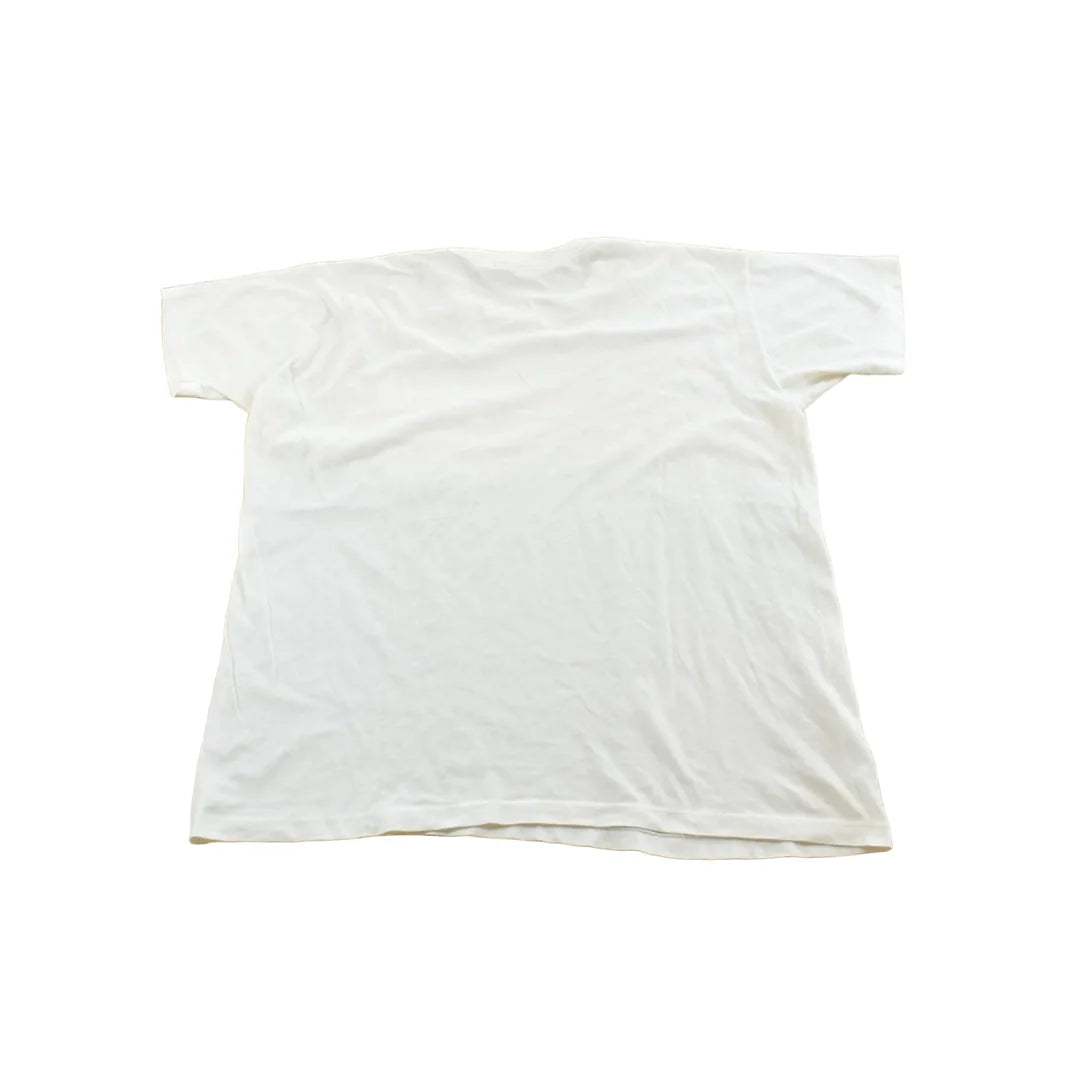 Vintage 1990s Super Faded Threadbare Blank White Pocket T-Shirt Mens L from propervintagecanada