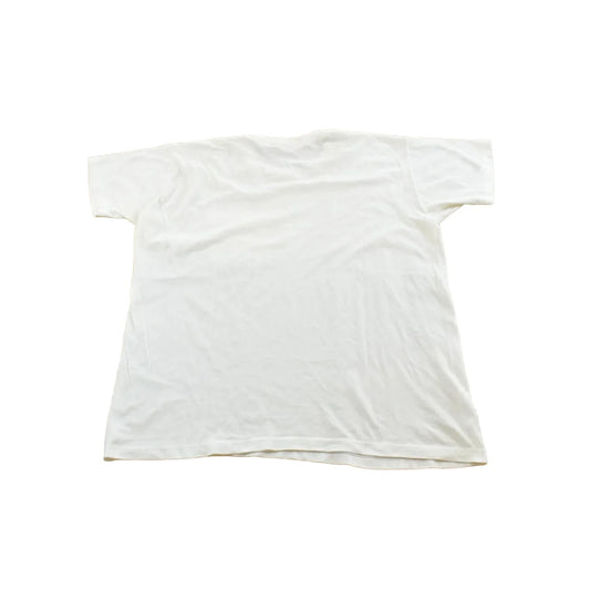 Vintage 1990s Super Faded Threadbare Blank White Pocket T-Shirt Mens L from propervintagecanada