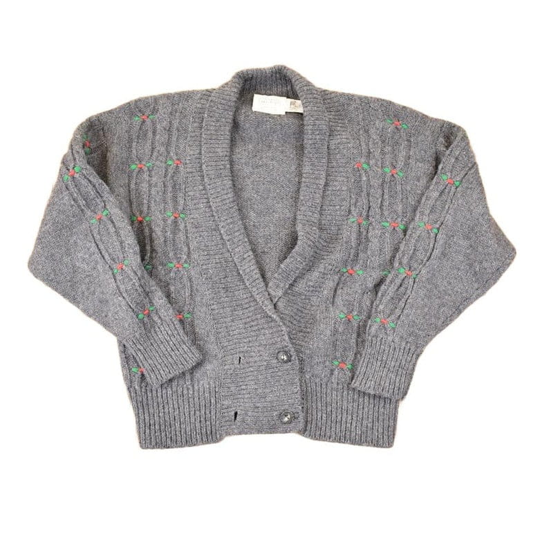 Vintage 1990s Susan Bristol Abstract Wool Knit Cardigan Sweater Women's M from propervintagecanada