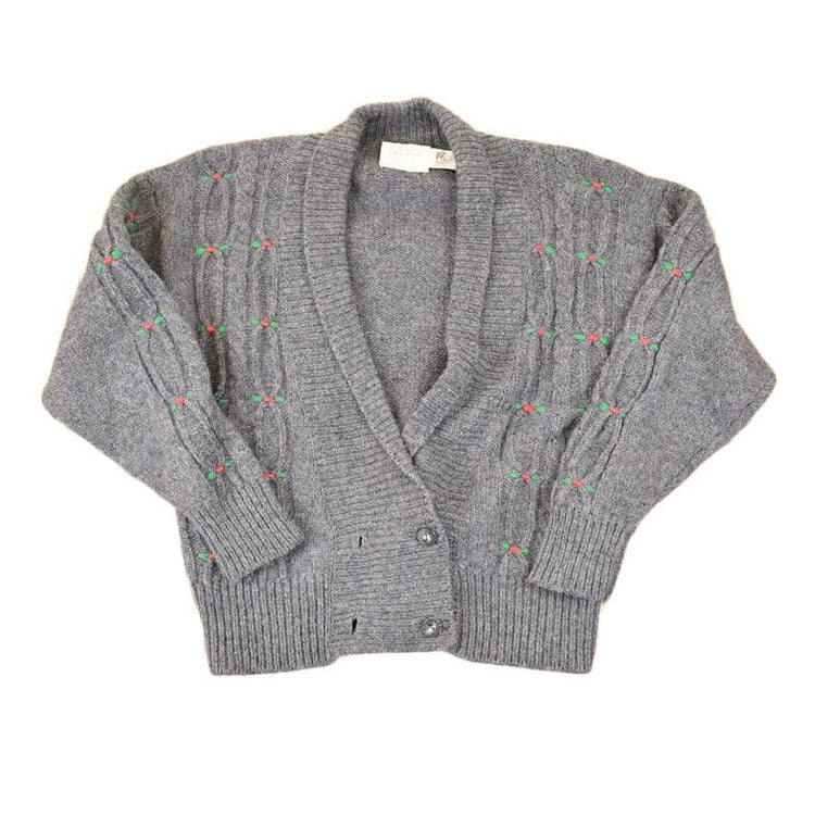 Vintage 1990s Susan Bristol Abstract Wool Knit Cardigan Sweater Women's M from propervintagecanada