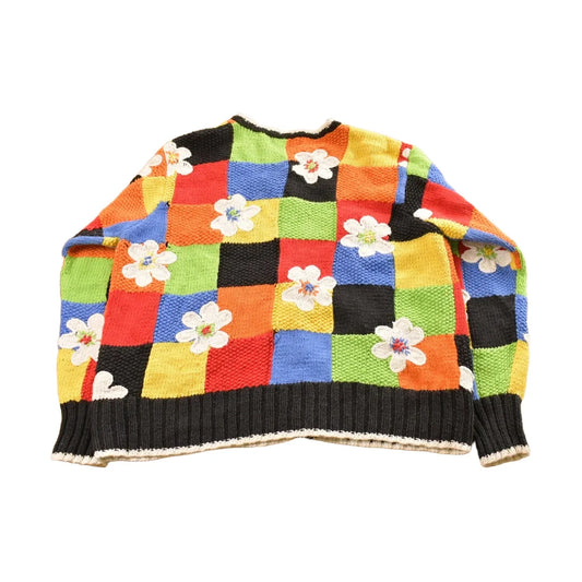 Vintage 1990s Susan Bristol Floral Knit Cardigan Sweater Women's L from propervintagecanada