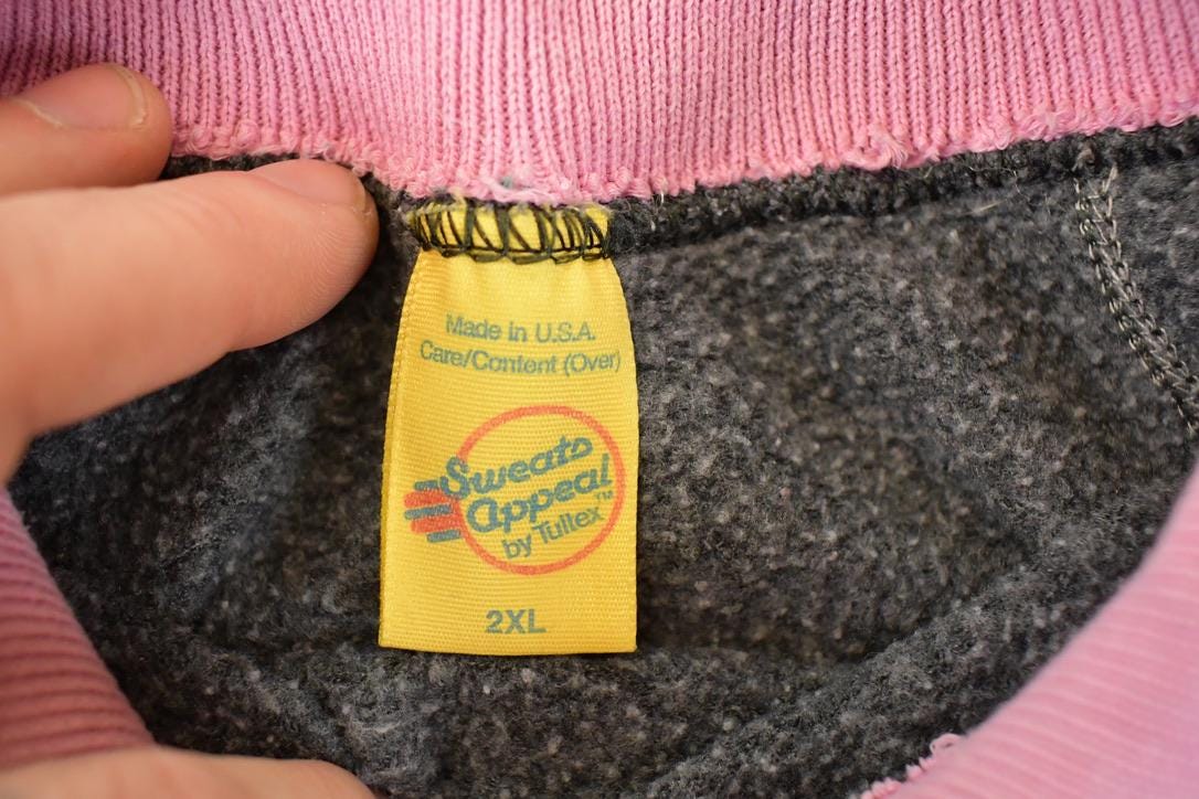 Vintage 1990s Sweats Appeal Embroidered Butterfly Collared Crewneck Sweatshirt Women's XXL from propervintagecanada