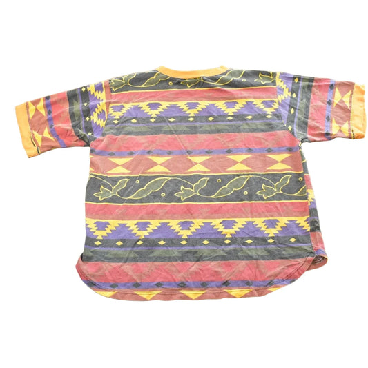Vintage 1990s Synopsis Multicolor Abstract Striped T Shirt Mens M from propervintagecanada