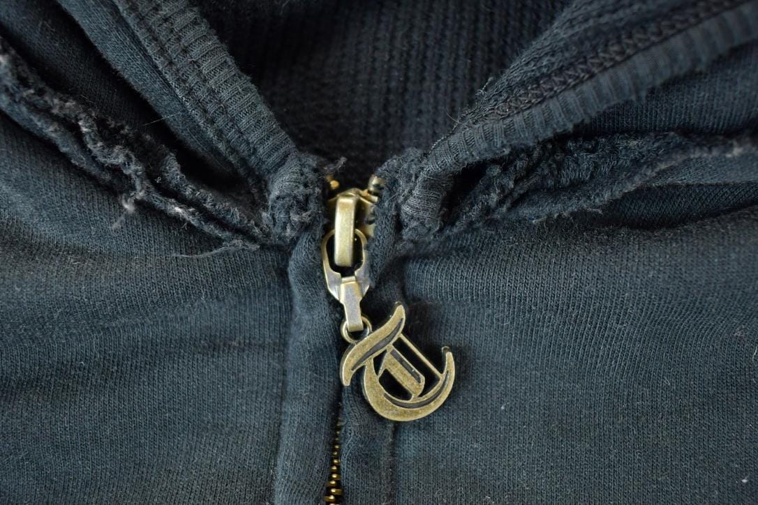 Vintage 1990s T Blank Blank Zip Up Hoodie Made In USA Men's Small from propervintagecanada