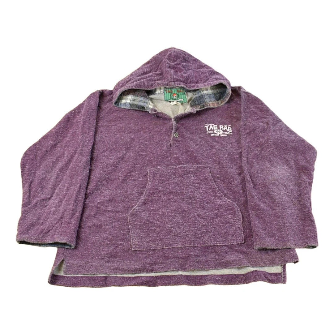 Vintage 1990s Tag Rag Henley Hoodie Sweatshirt Men's Large from propervintagecanada