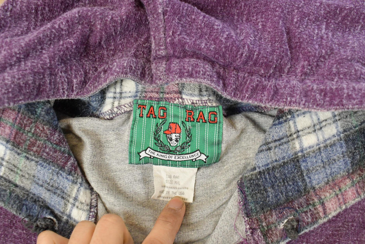 Vintage 1990s Tag Rag Henley Hoodie Sweatshirt Men's Large from propervintagecanada