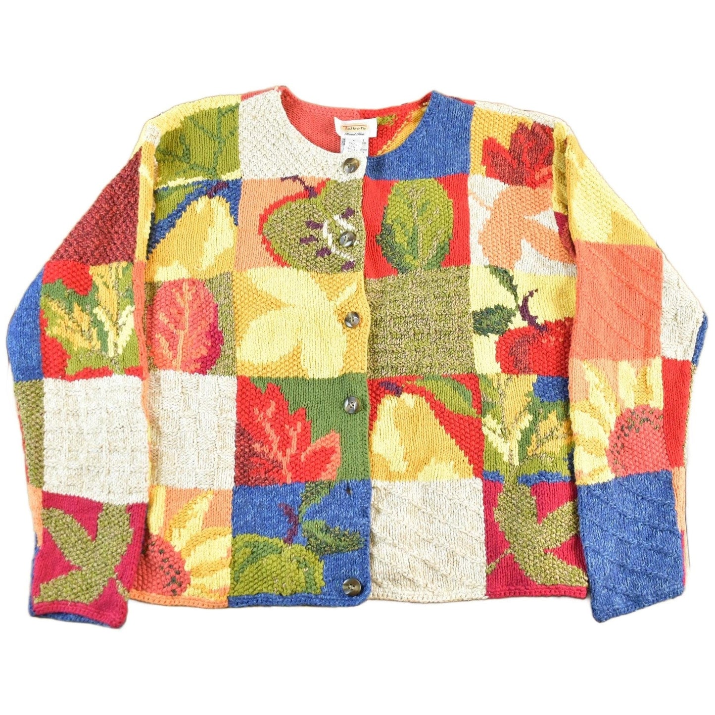 Vintage 1990s Talbot's Floral Knit Cardigan Sweater Women's S from propervintagecanada