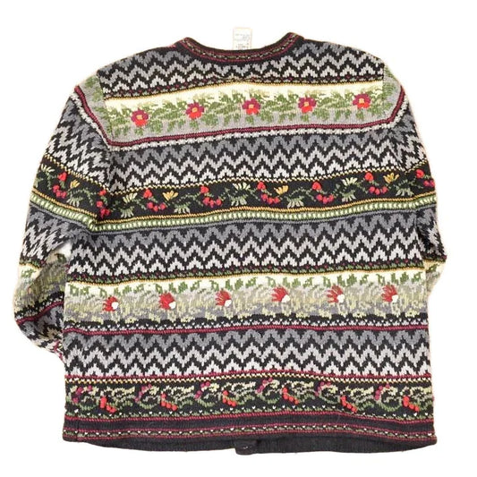 Vintage 1990s Talbots Abstract Knit Cardigan Sweater Womens S from propervintagecanada