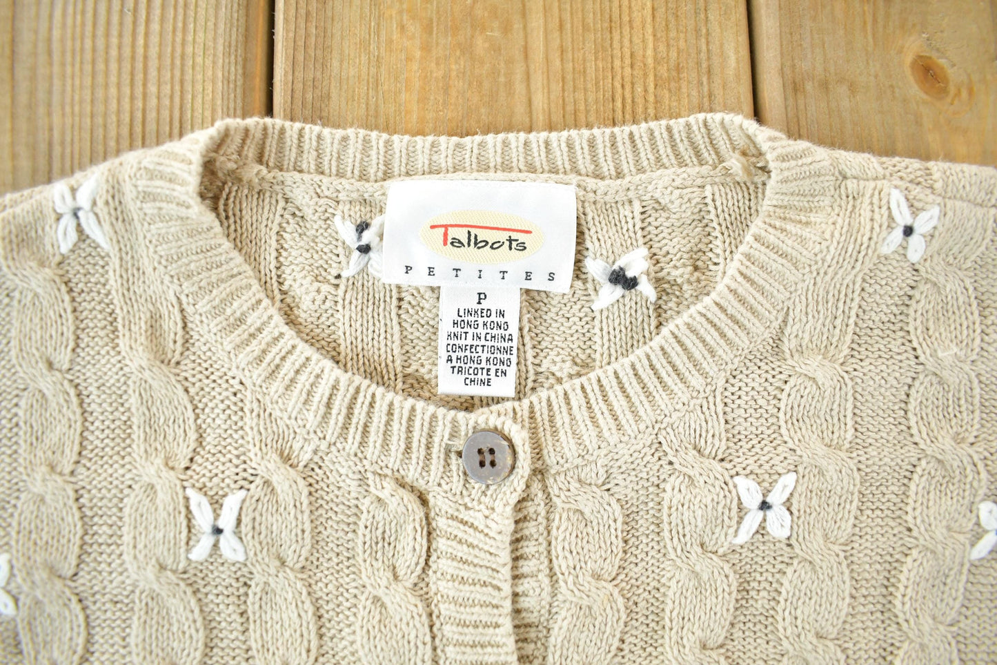 Vintage 1990s Talbots Floral Knit Cardigan Women's Small from propervintagecanada