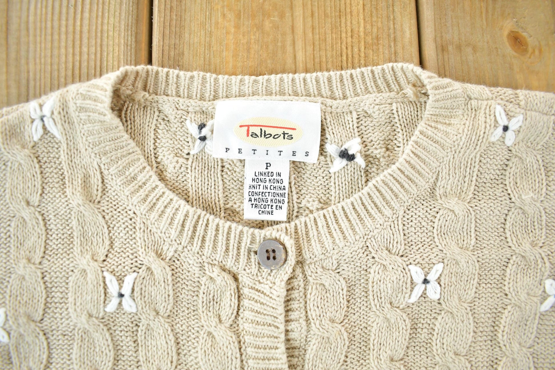 Vintage 1990s Talbots Floral Knit Cardigan Women's Small from propervintagecanada