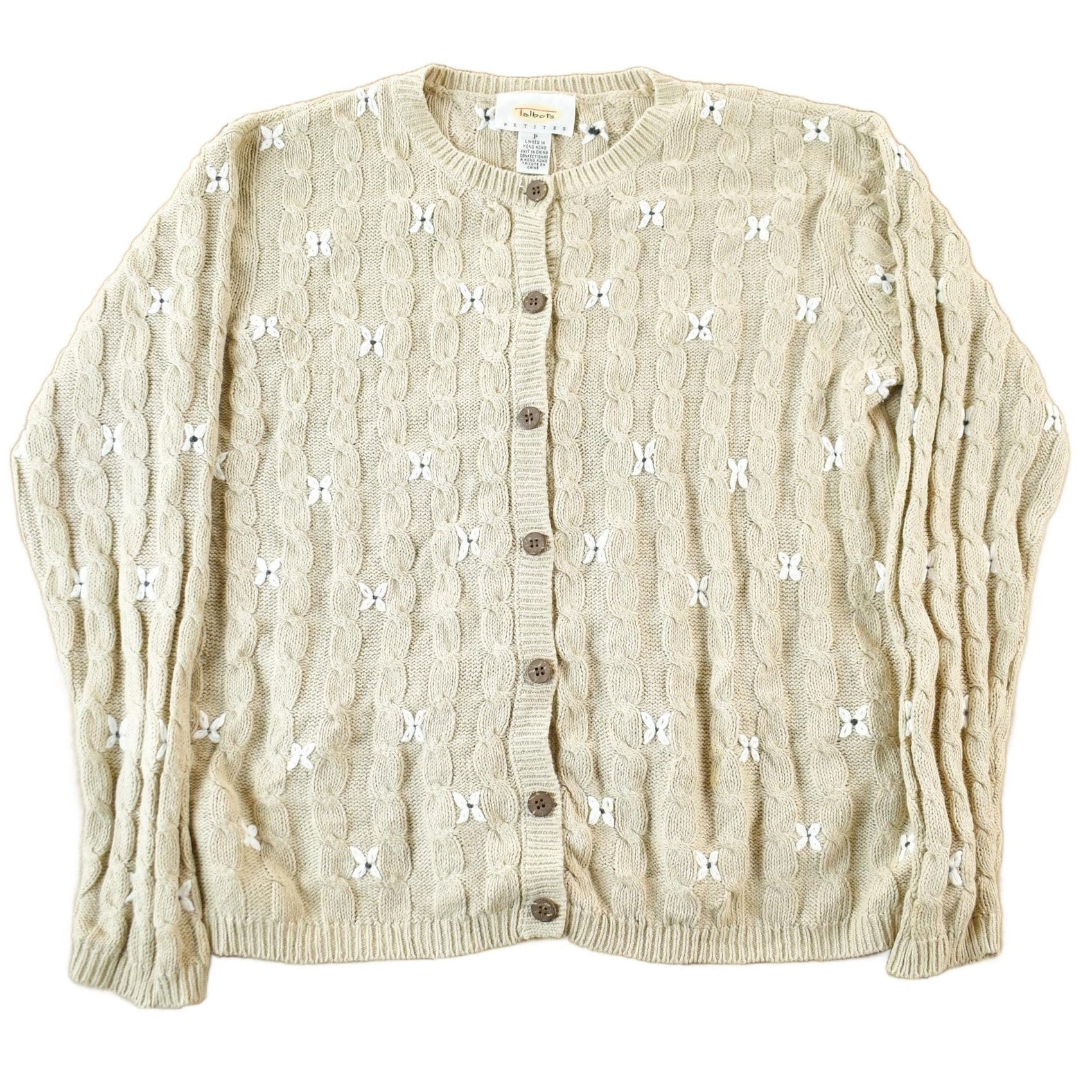 Vintage 1990s Talbots Floral Knit Cardigan Women's Small from propervintagecanada