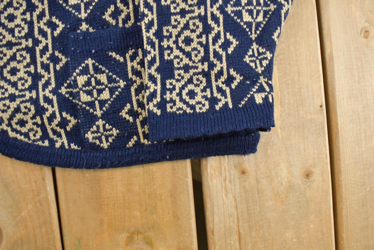 Vintage 1990s Tally Ho Knit Pattern Cardigan Sweater Women's XL from propervintagecanada