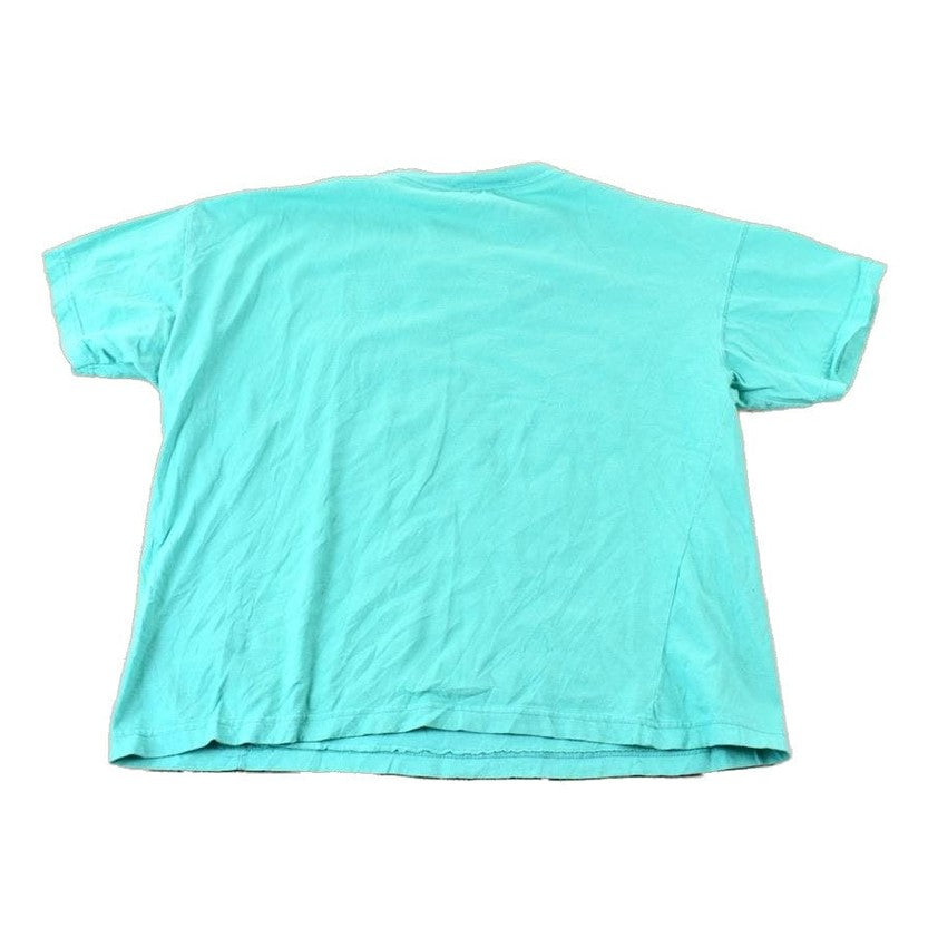 Vintage 1990s Tangerine Single Stitch Blank Teal Pocket T-Shirt Men's Small from propervintagecanada