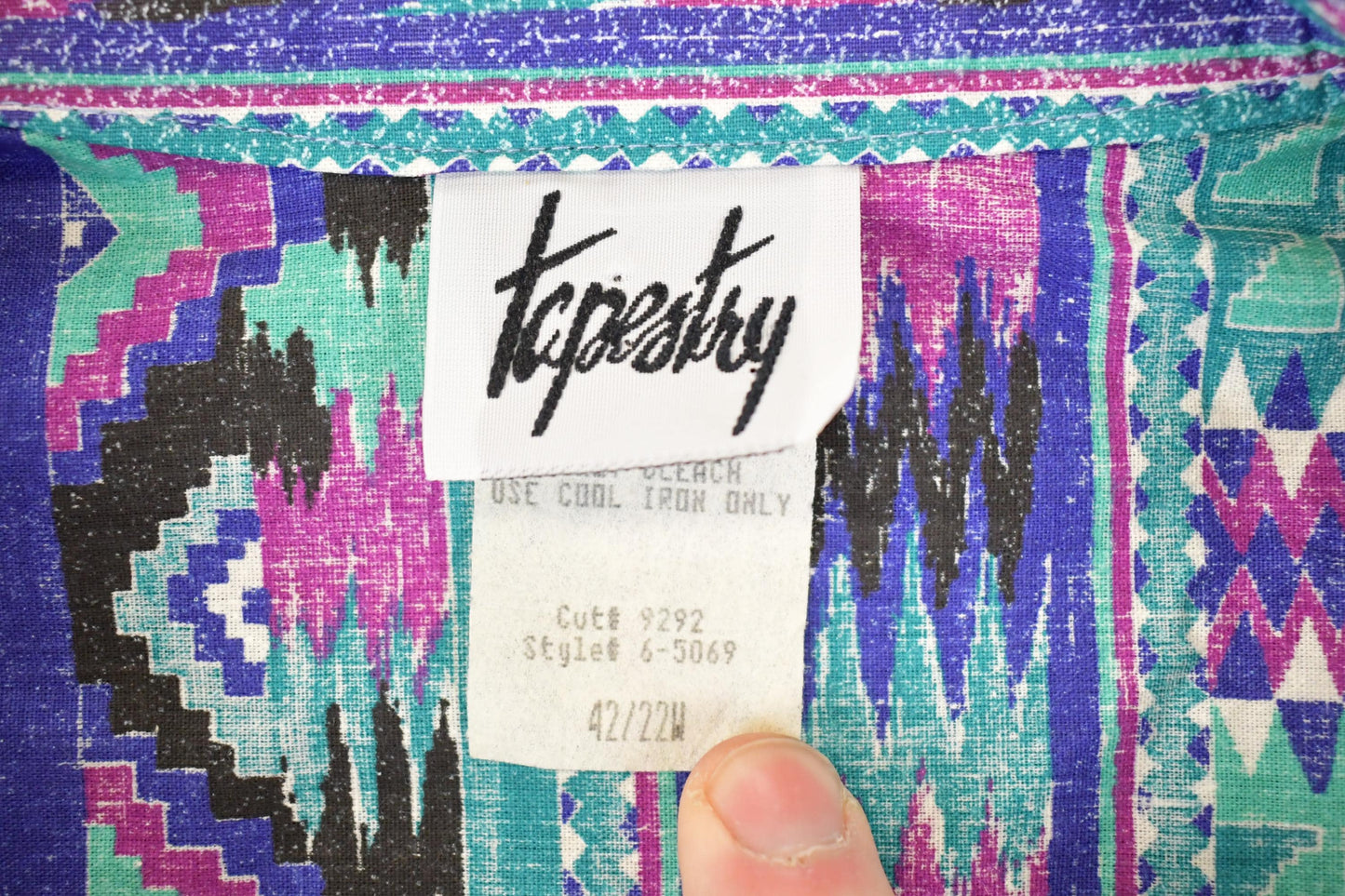 Vintage 1990s Tapestry Abstract Button Up Shirt Men's XL from propervintagecanada