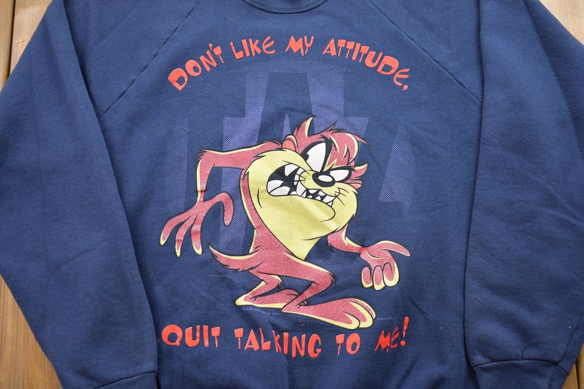 Vintage 1990s Tasmanian Devil Looney Tunes Crewneck Men's Large from propervintagecanada