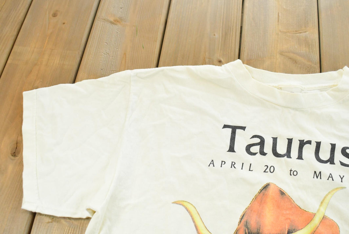 Vintage 1990s Taurus Zodiac Sign Sleep T-Shirt Mens XL from propervintagecanada