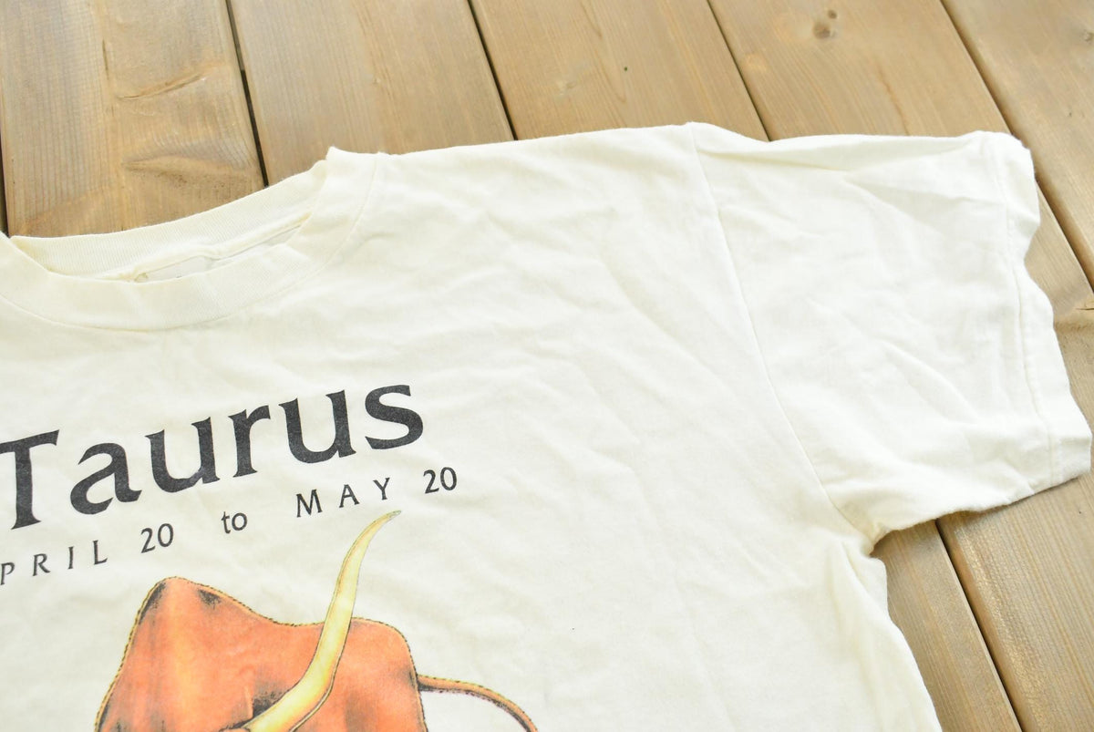 Vintage 1990s Taurus Zodiac Sign Sleep T-Shirt Mens XL from propervintagecanada