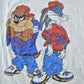 Vintage 1990s Taz And Bugs Hip Hop FAB Disney Cartoon Promo T-Shirt Men's Large
