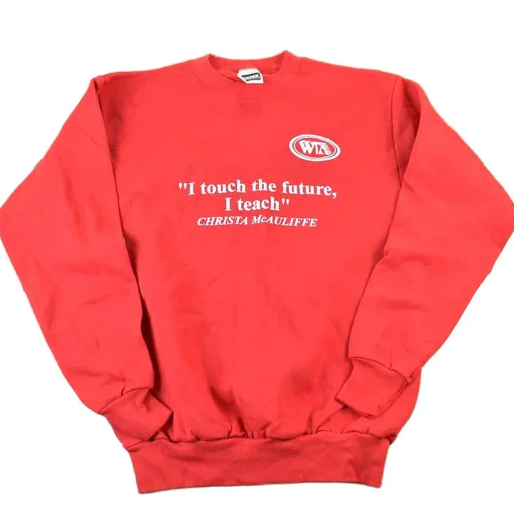 Vintage 1990s Teach The Future Crewneck Sweatshirt Men's Medium from propervintagecanada