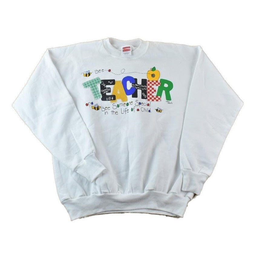 Vintage 1990s Teacher Bee Someone Special Crewneck Sweatshirt Made In USA Men's Large from propervintagecanada