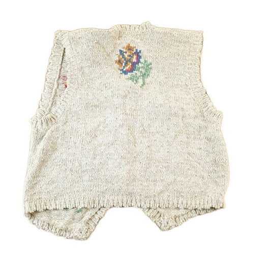 Vintage 1990s Teddi Abstract Knit Cardigan Sweater Vest Womens S from propervintagecanada